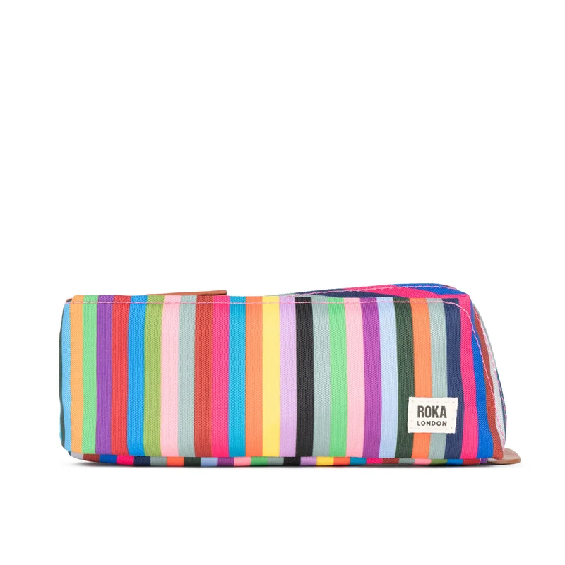 ROKA Pimlico Multi Stripe Kleiner Beutel aus recyceltem Canvas