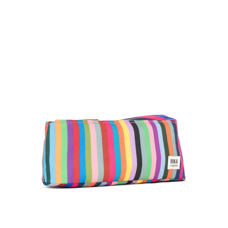 ROKA Pimlico Multi Stripe Kleiner Beutel aus recyceltem Canvas