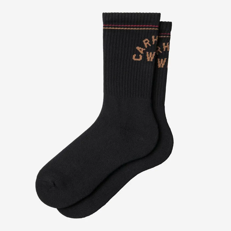 Carhartt WIP Herren-Socken mit Arch-Schriftzug | Schwarz WIP Hamilton Braun