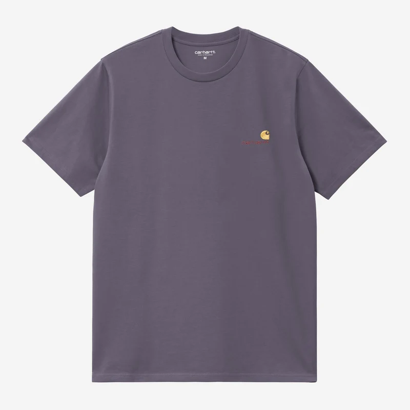 Carhartt WIP Herren Kurzarm American Script T-Shirt | Schattiges Lila