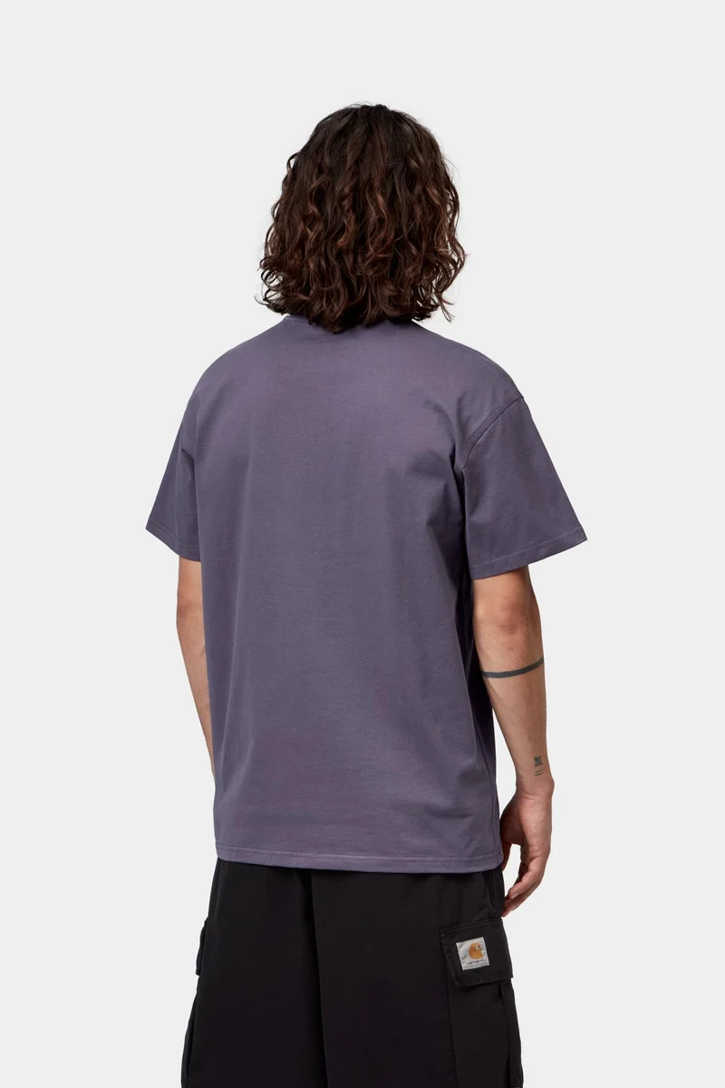 Carhartt WIP Herren Kurzarm American Script T-Shirt | Schattiges Lila
