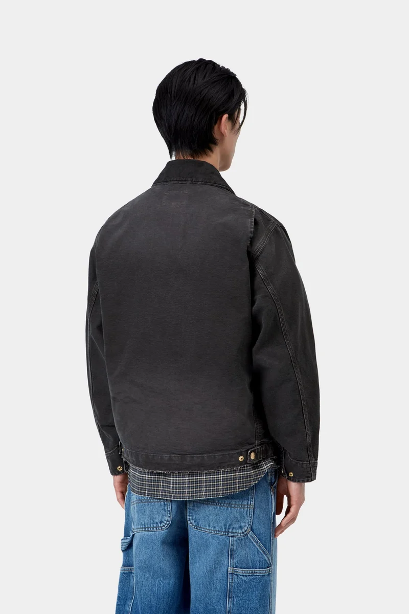 Carhartt WIP Herren OG Detroit Jacke | Black Destroy Wash