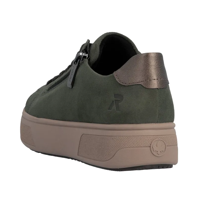 Rieker Damen-Plateau-Sneaker | Grün