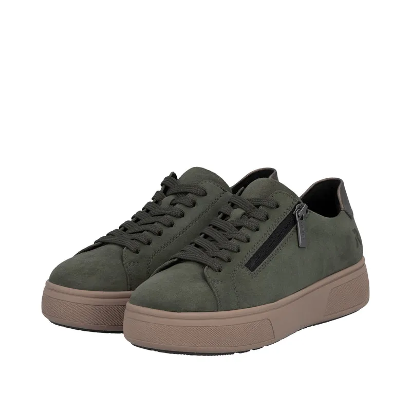 Rieker Damen-Plateau-Sneaker | Grün