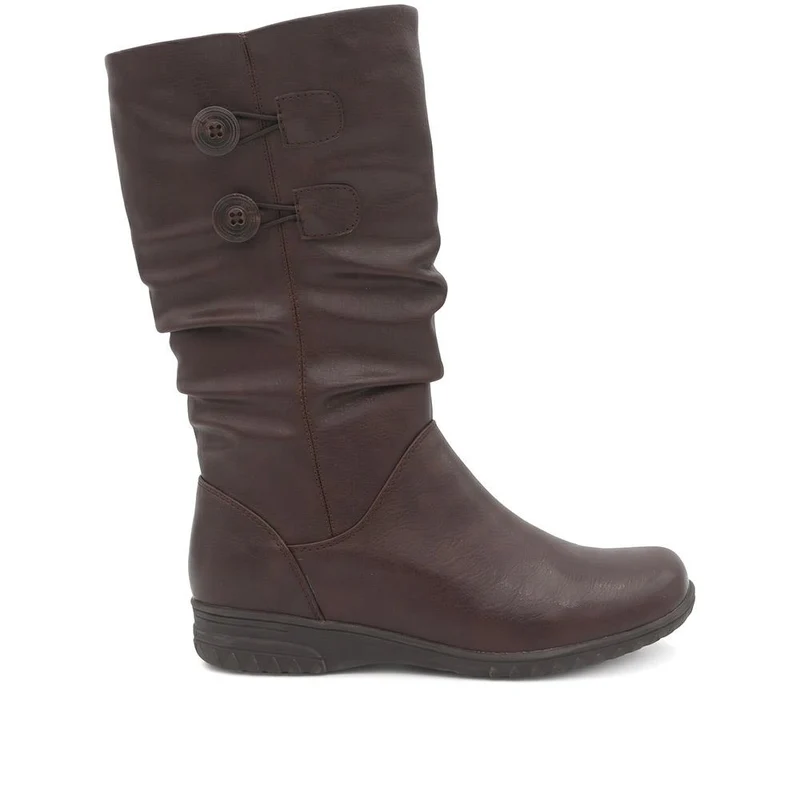 Slouched Design Long Boots - WBINS44056 / 329 607 - Brown