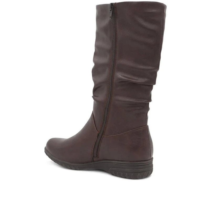 Slouched Design Long Boots - WBINS44056 / 329 607 - Brown