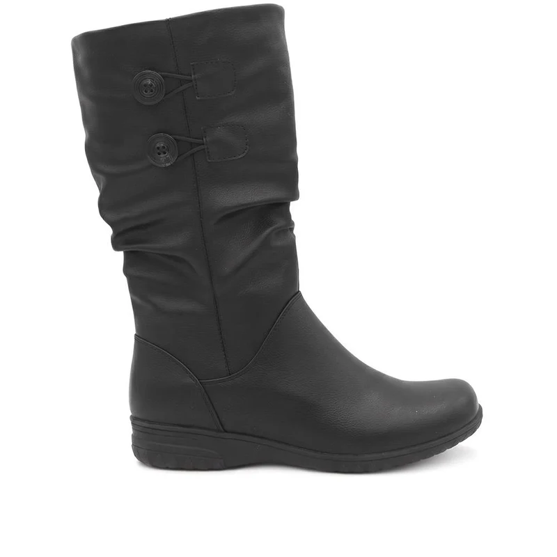 Slouched Design Long Boots - WBINS44056 / 329 607 - Black