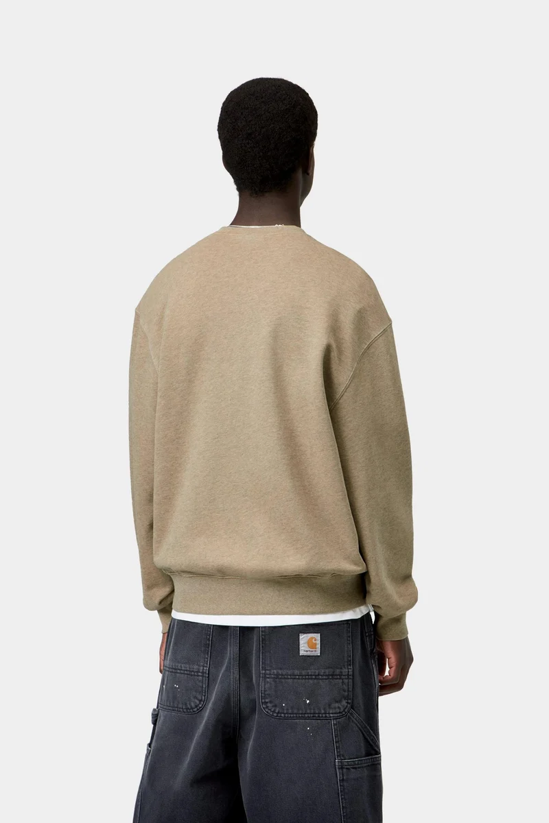 Carhartt WIP Herren-Sweatshirt Caspian | Dusty Hamilton Brown, stückgefärbt