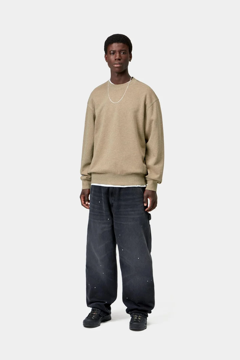 Carhartt WIP Herren-Sweatshirt Caspian | Dusty Hamilton Brown, stückgefärbt
