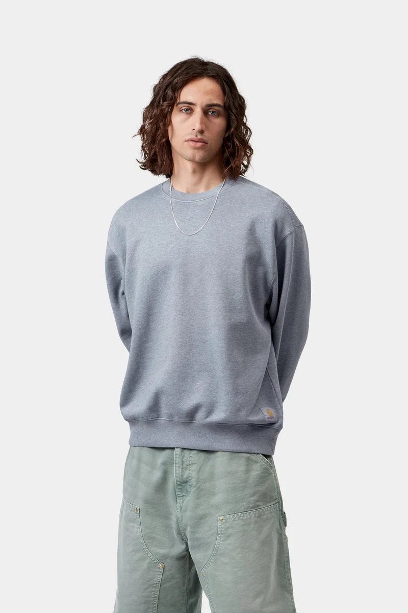 Carhartt WIP Herren-Sweatshirt Caspian | Schattiges Blaumeliert, stückgefärbt