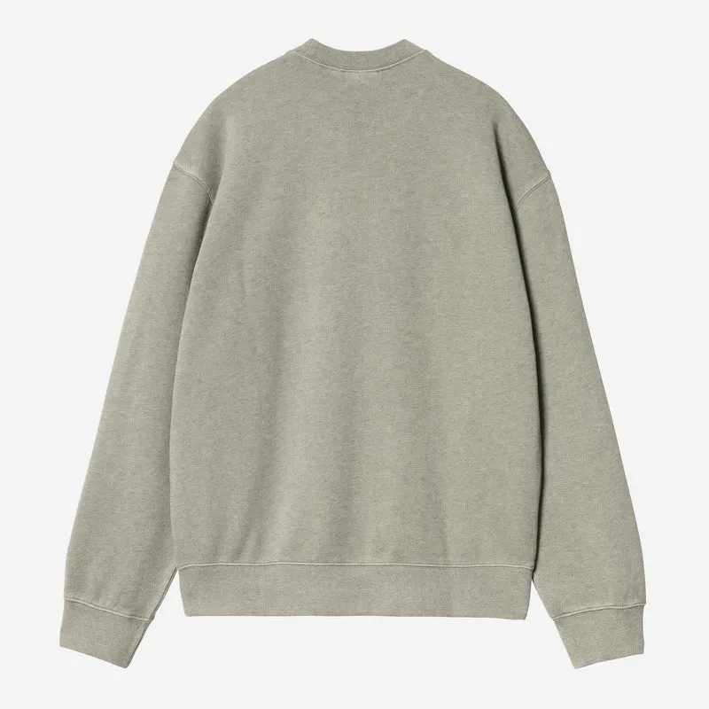 Carhartt WIP Herren-Sweatshirt Caspian | Schattiges Grün meliert, stückgefärbt