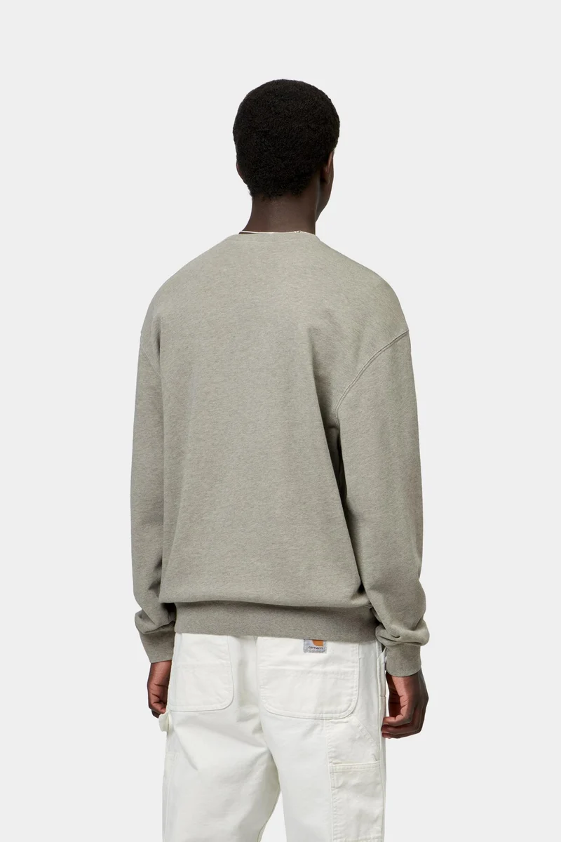 Carhartt WIP Herren-Sweatshirt Caspian | Schattiges Grün meliert, stückgefärbt