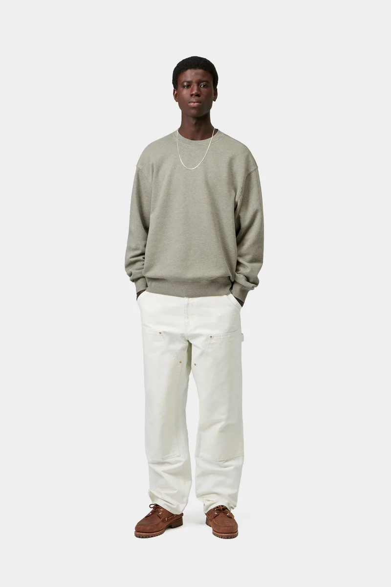 Carhartt WIP Herren-Sweatshirt Caspian | Schattiges Grün meliert, stückgefärbt