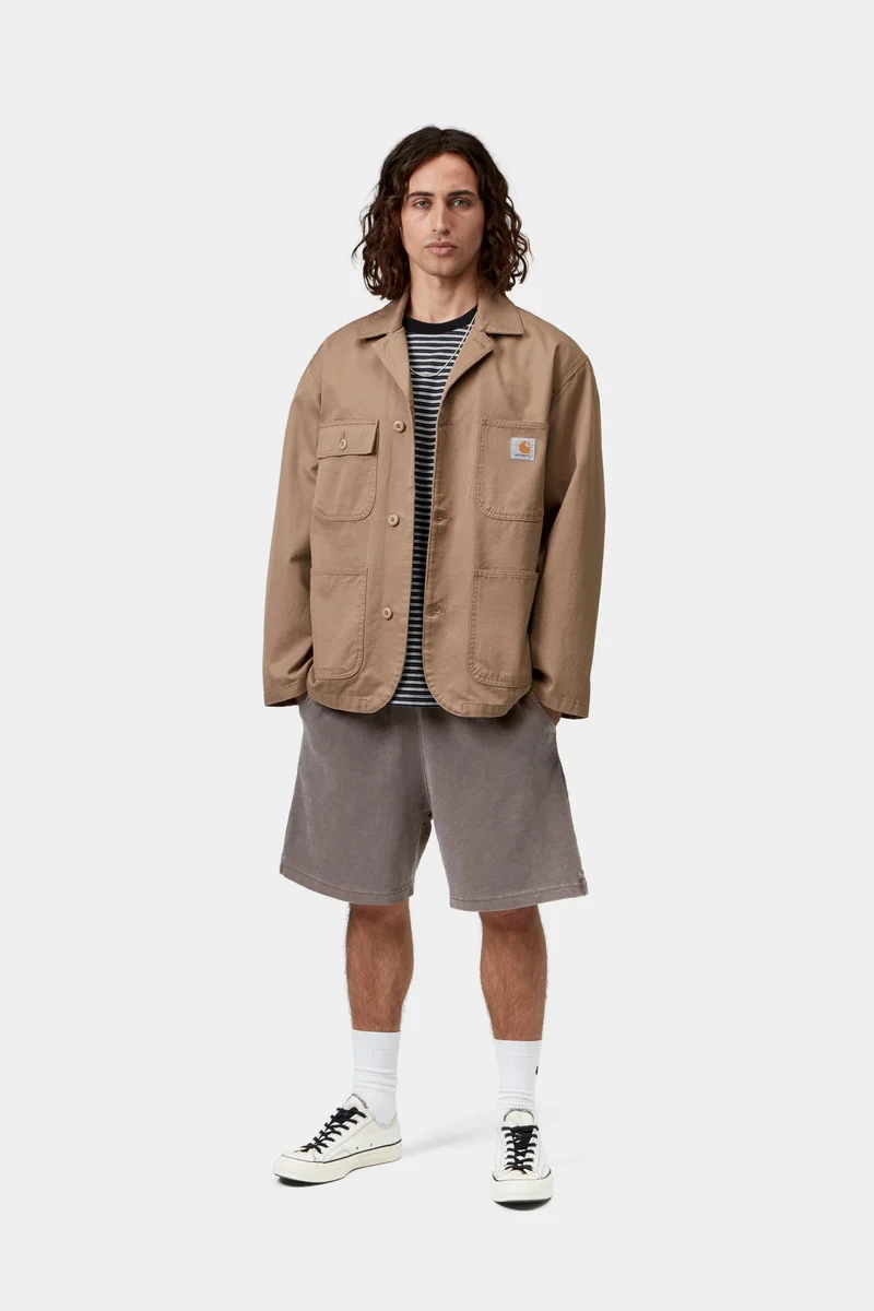 Carhartt WIP Harper Sweatshorts für Herren | Tabakfarben, stückgefärbt
