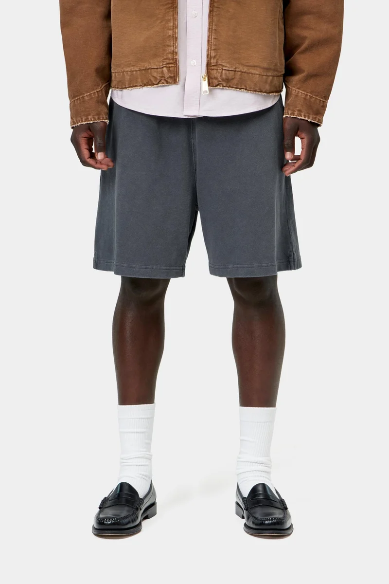 Carhartt WIP Harper Sweatshorts für Herren | Carbon-Stückfärbung