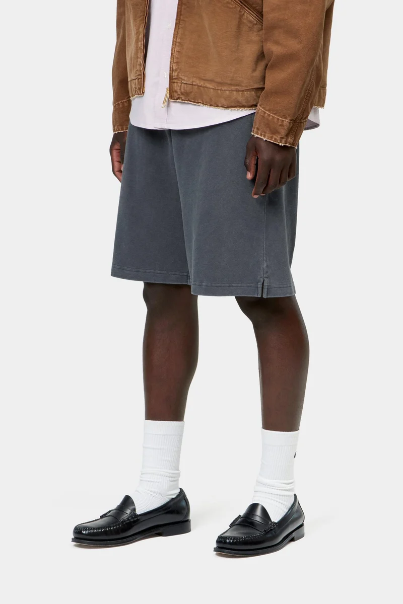 Carhartt WIP Harper Sweatshorts für Herren | Carbon-Stückfärbung