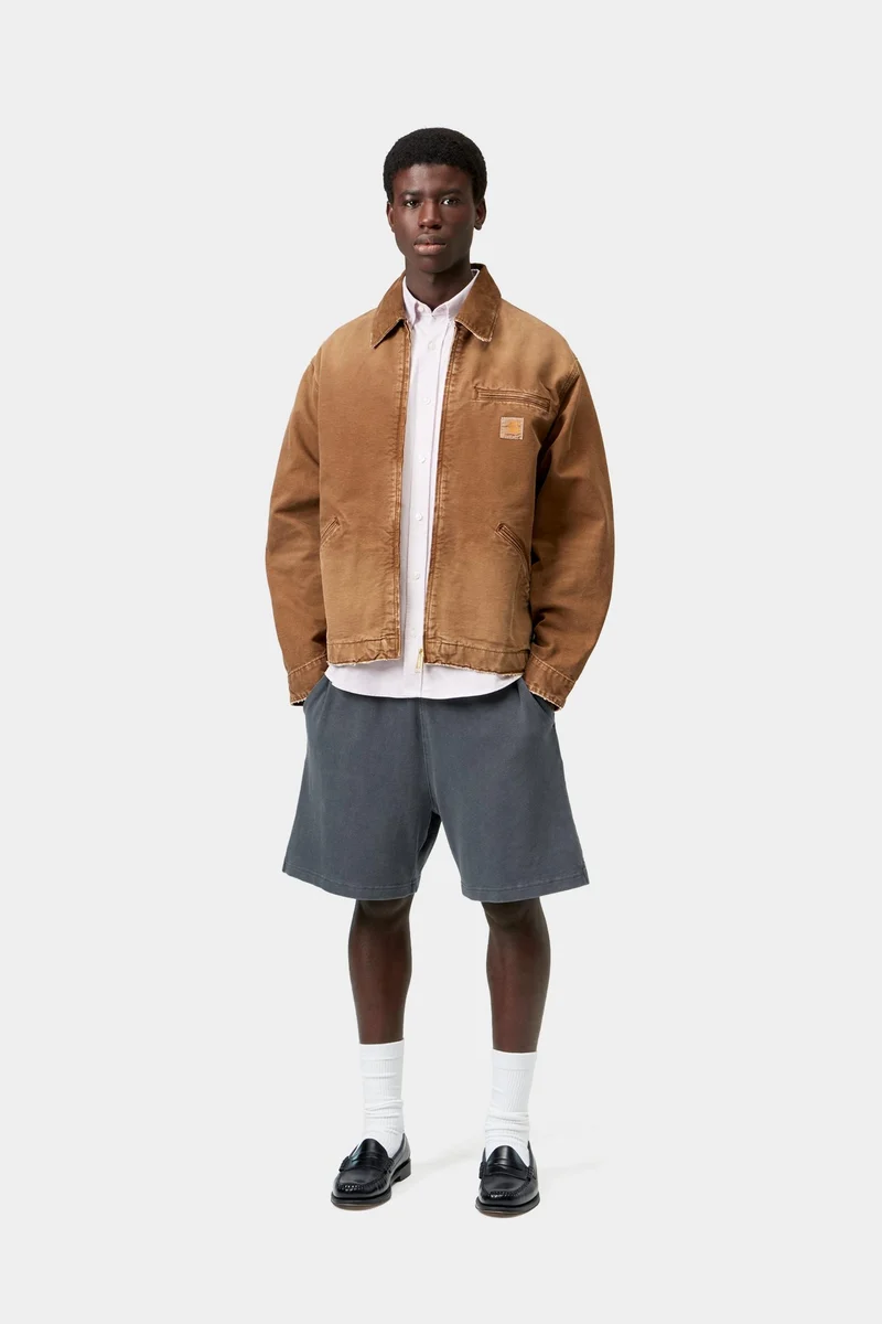 Carhartt WIP Harper Sweatshorts für Herren | Carbon-Stückfärbung