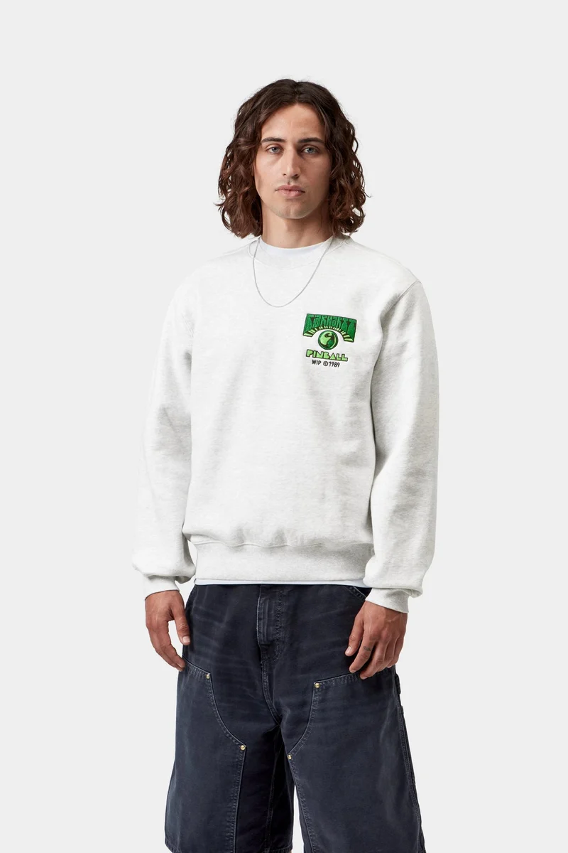Carhartt WIP Mens PinbaSweatshirt | Ash Heather