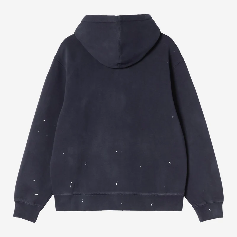 Carhartt WIP Malerjacke mit Kapuze für Herren | Dunkelblauer Destroyed-Wash-Spritzer