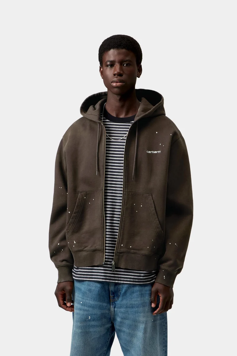 Carhartt WIP Malerjacke mit Kapuze für Herren | Tabakzerstörungs-Waschspritzer