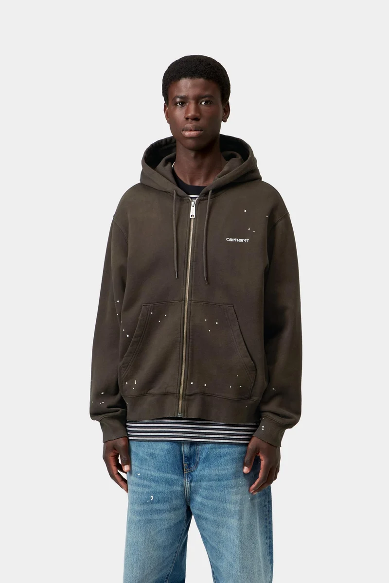 Carhartt WIP Malerjacke mit Kapuze für Herren | Tabakzerstörungs-Waschspritzer