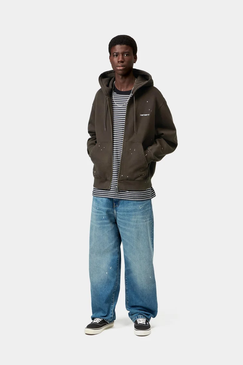 Carhartt WIP Malerjacke mit Kapuze für Herren | Tabakzerstörungs-Waschspritzer