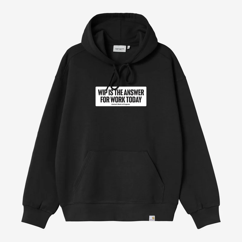 Carhartt WIP Herren-Kapuzenpullover mit Autoaufkleber | Schwarz