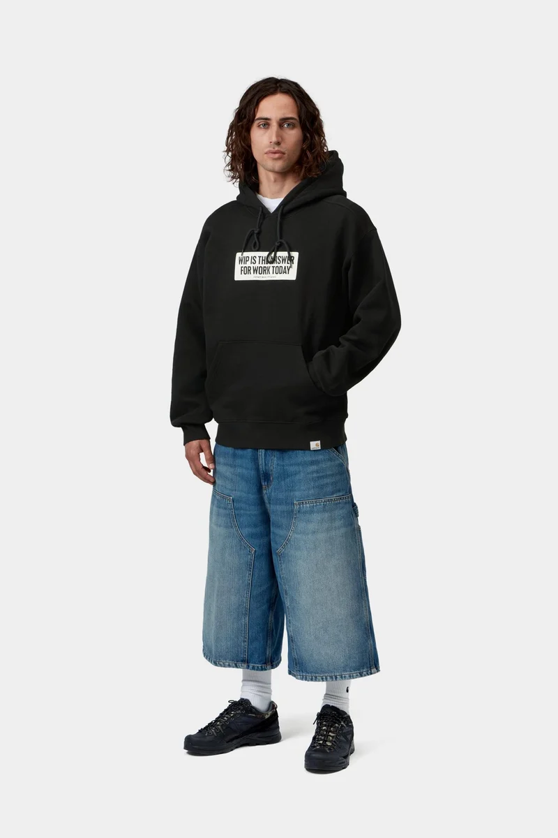 Carhartt WIP Herren-Kapuzenpullover mit Autoaufkleber | Schwarz