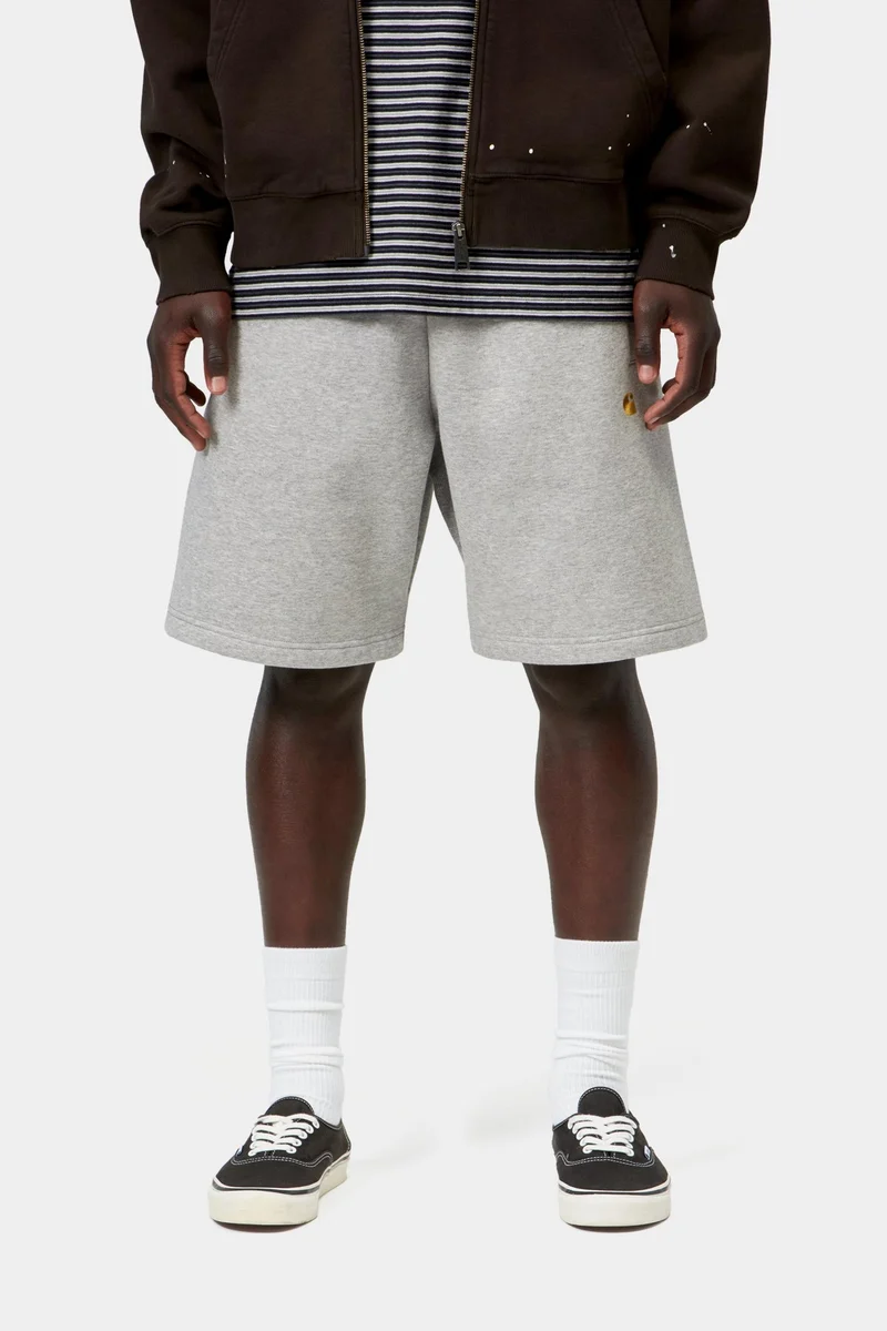 Carhartt WIP Chase Sweatshorts für Herren | Grau meliert