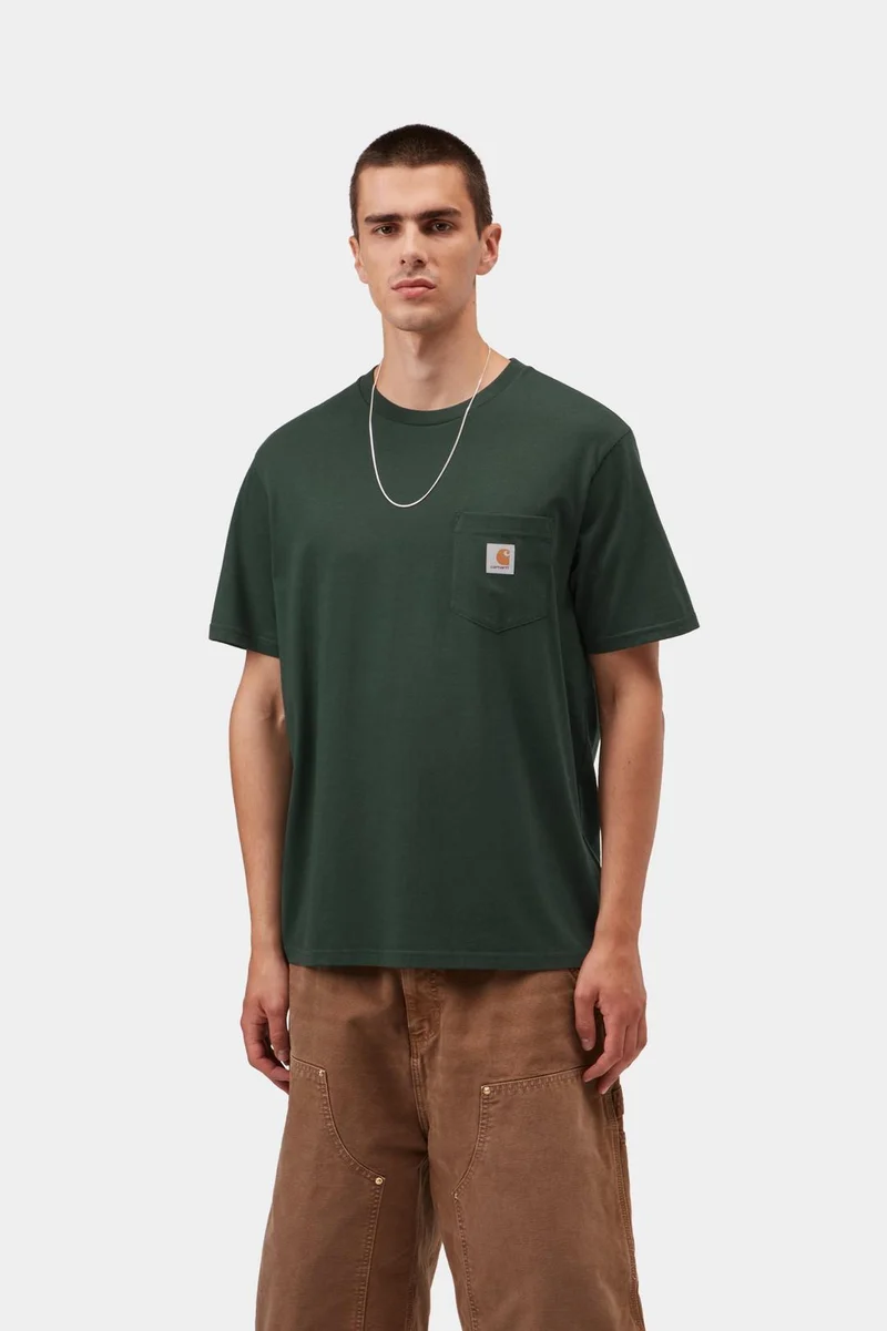 Carhartt WIP Herren-T-Shirt mit Brusttasche | Dunkler Skarabäus