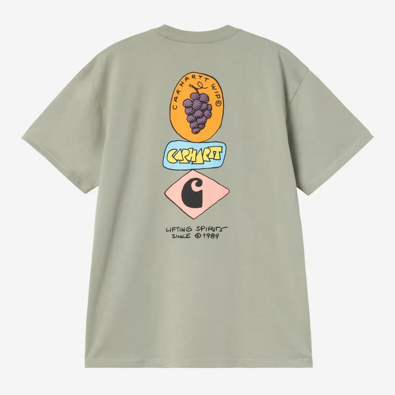 Carhartt WIP Herren-T-Shirt mit Traubenmuster | Schattiges Grün