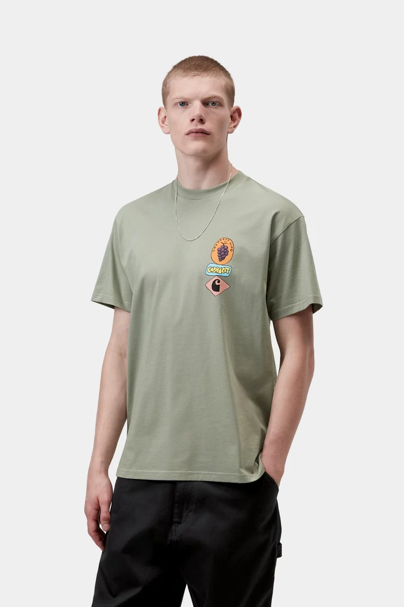 Carhartt WIP Herren-T-Shirt mit Traubenmuster | Schattiges Grün