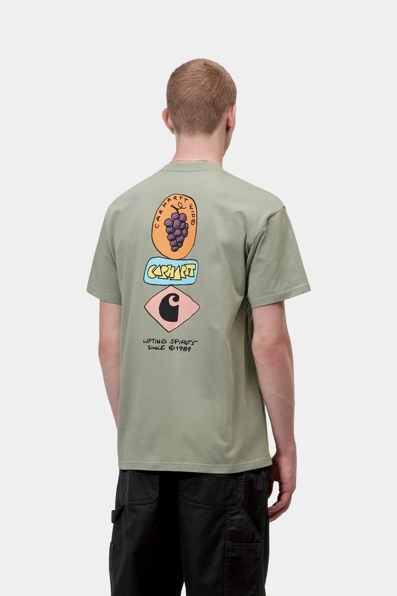 Carhartt WIP Herren-T-Shirt mit Traubenmuster | Schattiges Grün