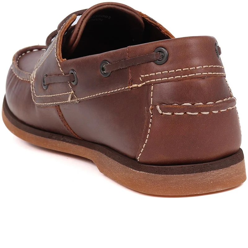Wide Fit Leather Boat Shoes - SHAFI35003 / 321 523 - Brown