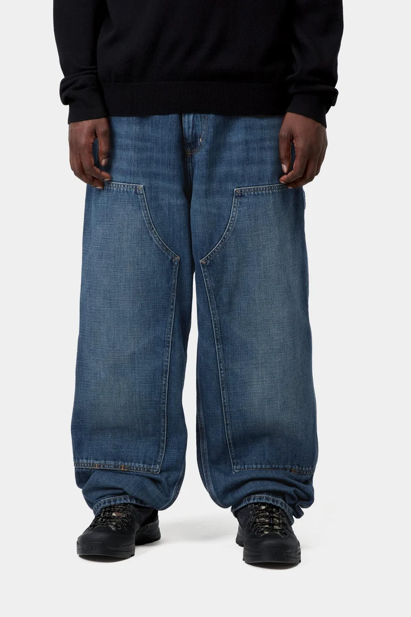 Carhartt WIP Herren OG Double Knee Hose | Dunkelblau, Used-Look