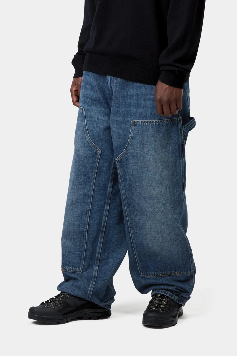 Carhartt WIP Herren OG Double Knee Hose | Dunkelblau, Used-Look