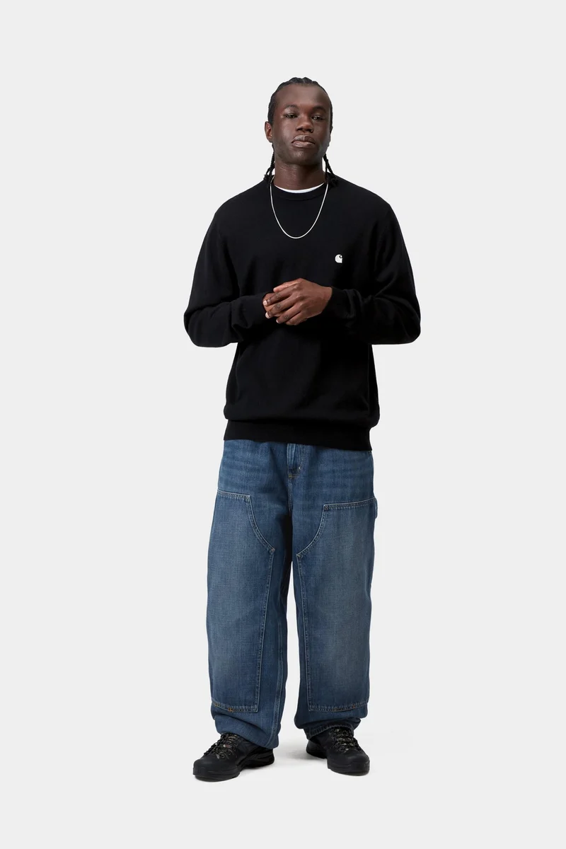 Carhartt WIP Herren OG Double Knee Hose | Dunkelblau, Used-Look