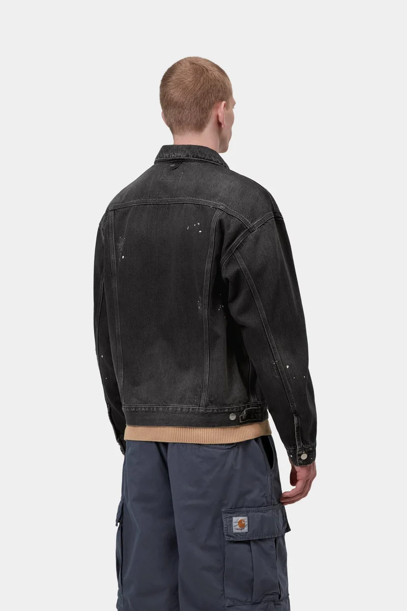 Carhartt WIP Helston Herrenjacke | Schwarz Destroy-Wash