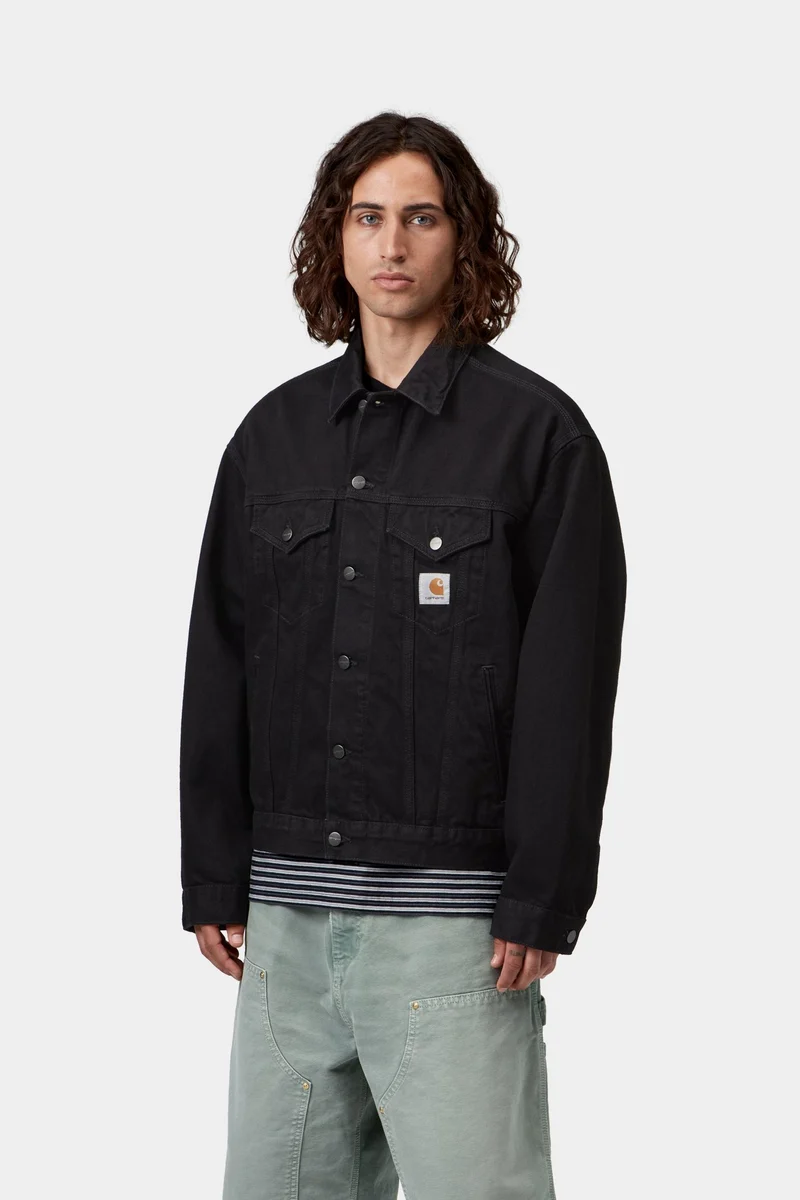 Carhartt WIP Helston Herrenjacke | Schwarz gewaschen