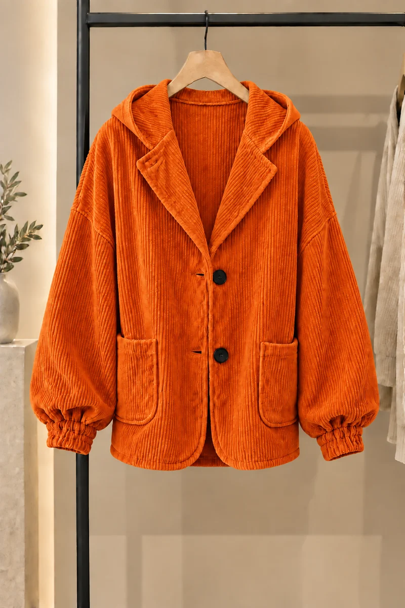 Nalina – Übergröße-Kapuzen Jacke Aus Cord