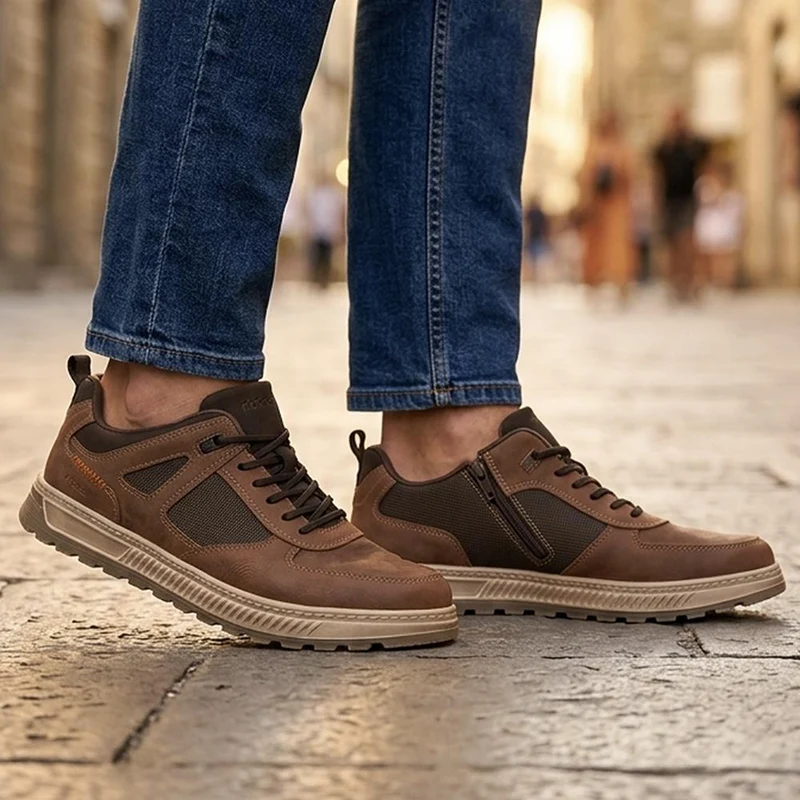 Rieker Zip & Lace Grippy Trainers - RKR44533 / 330 343 - Brown