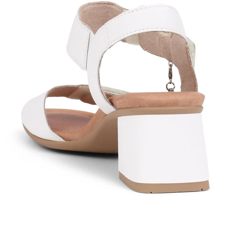 Leather Heeled Sandals - DRS39510 / 325 410 - White