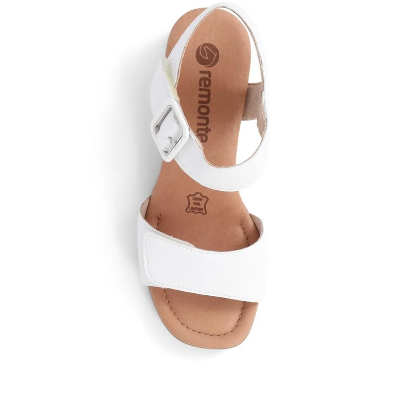 Leather Heeled Sandals - DRS39510 / 325 410 - White