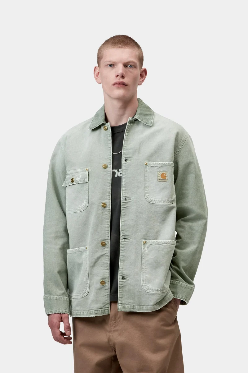 Carhartt WIP OG Chore Coat für Herren | Schattiges Grün, Destroy Wash