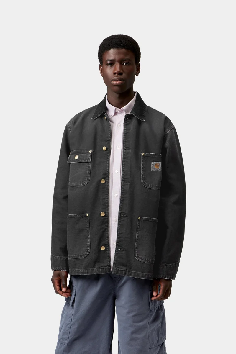 Carhartt WIP OG Chore Coat für Herren | Schwarz Destroy Wash