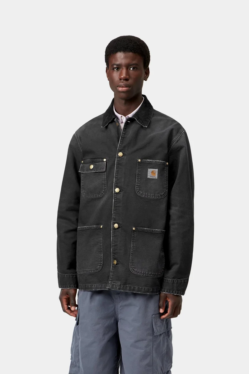 Carhartt WIP OG Chore Coat für Herren | Schwarz Destroy Wash
