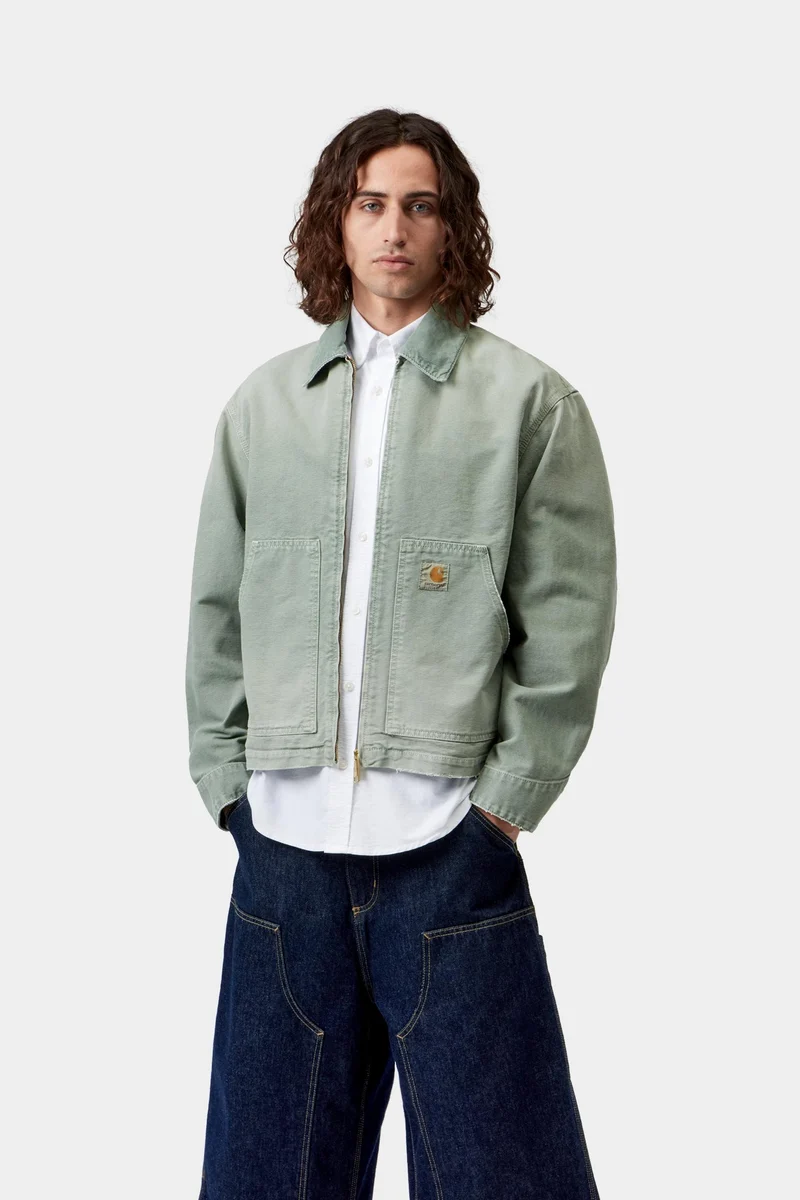 Carhartt WIP Herren OG Arcan Jacke | Shady Green Destroy Wash