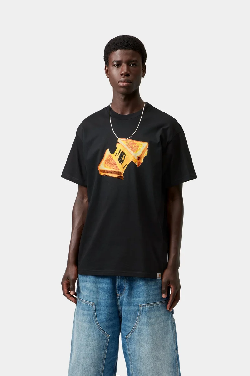 Carhartt WIP Herren-T-Shirt mit Käsetoast | Schwarz