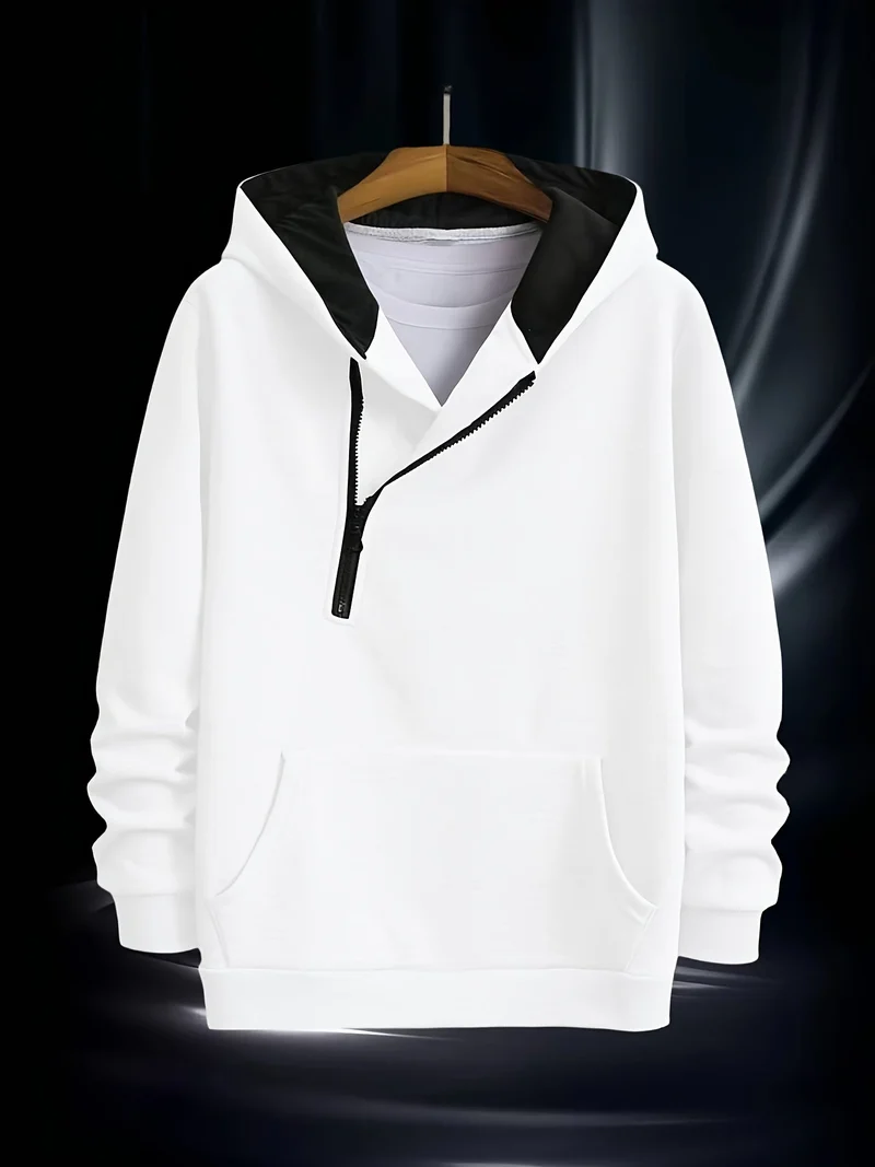 Jaylen - Langärmliges Kapuzen Sweatshirt Mit Halbem Reißverschluss