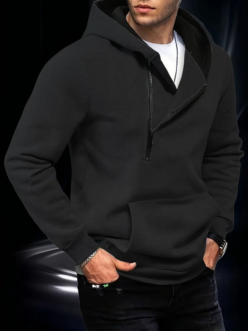 Jaylen - Langärmliges Kapuzen Sweatshirt Mit Halbem Reißverschluss